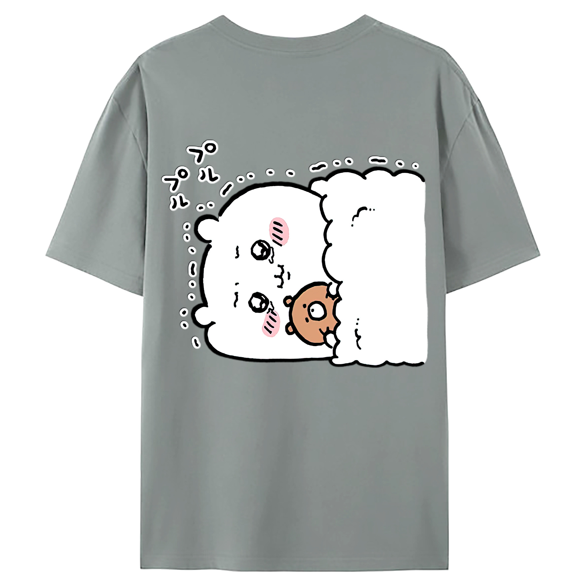 （画像用） ちいかわ ちいかわ Chii-kawa chiikawa 綿100％ メンズ半袖Tシャツ（バックプリント） 通気性